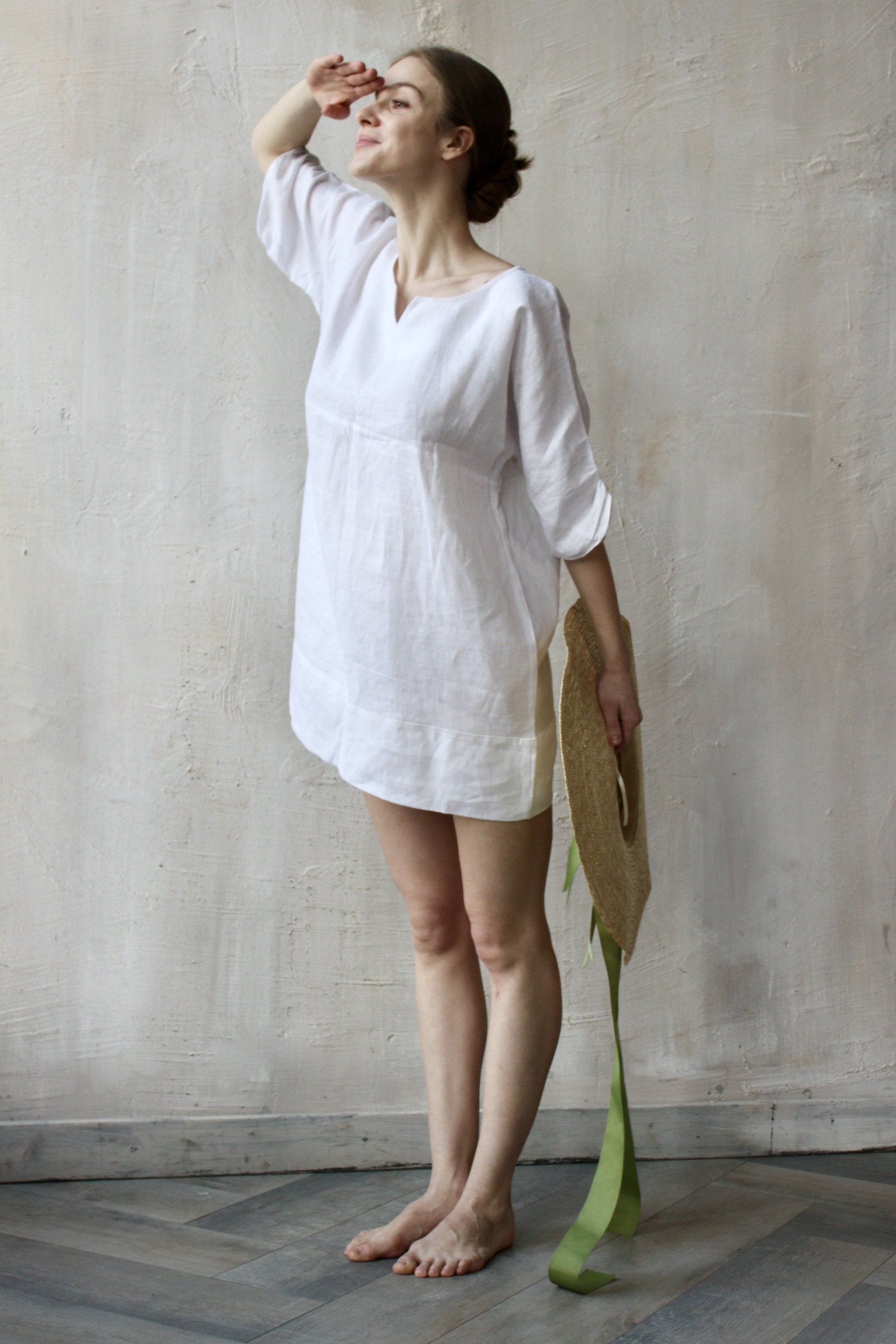 Beach Linen Tunic Dress - White, Black and other colors Beach Linen Tunic Dress - White, Black and other colors