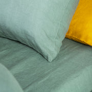 Green Linen Pillowcase 