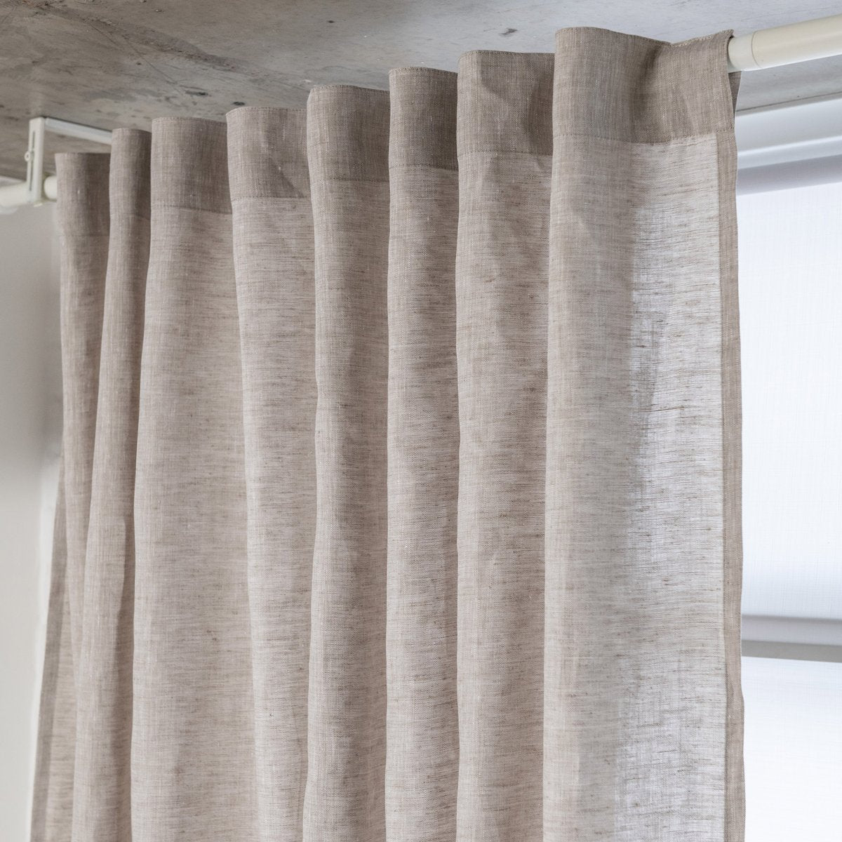 Grey Linen Curtain Panel - 124, 138 or 250 cm Width, Custom Length - Tab Tops, Back Tabs, Ties or Rod Pocket