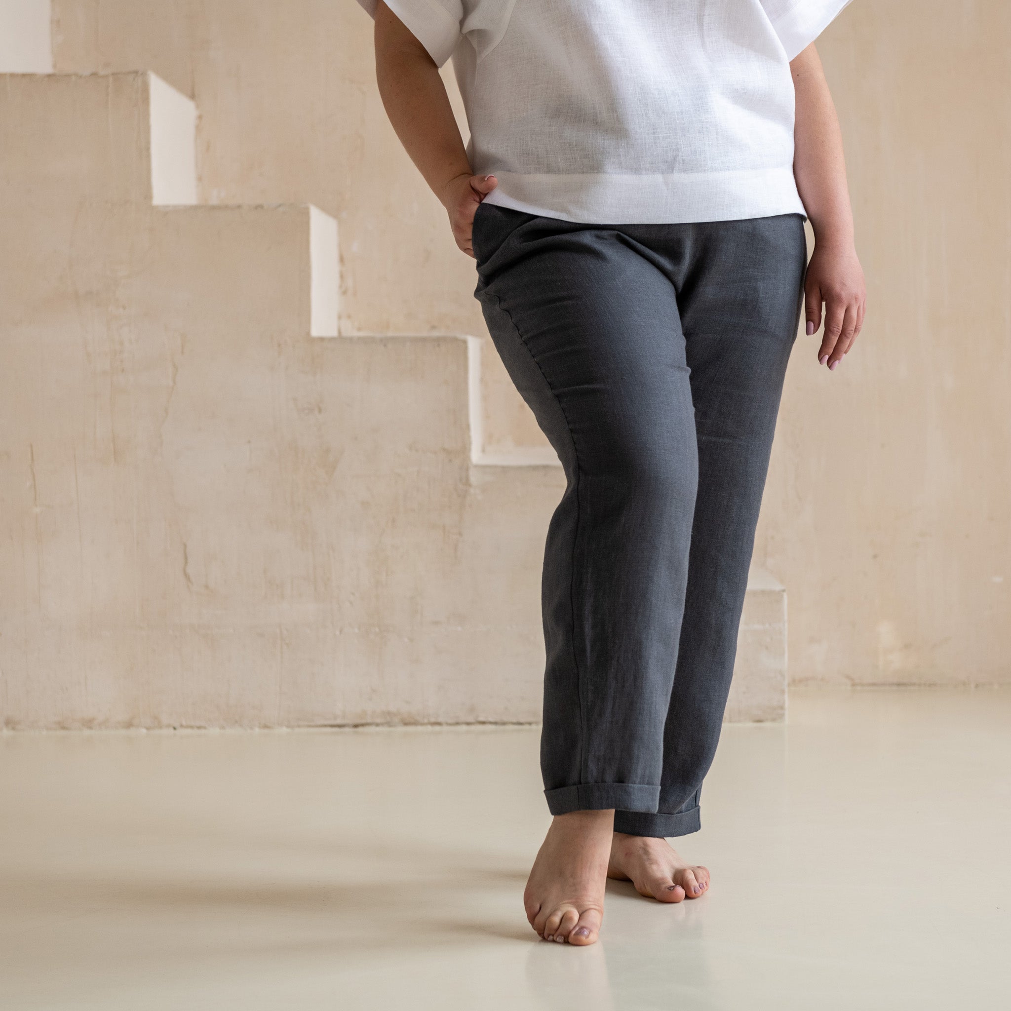 Straight on sale linen pants