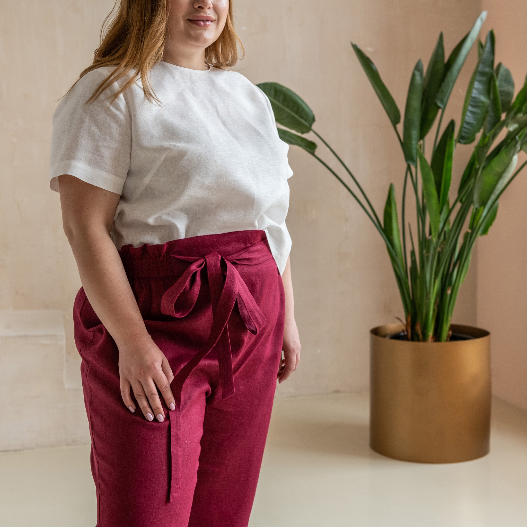 Paper bag best sale high waisted trousers