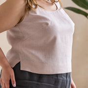Simple Linen Tank Top Cropped