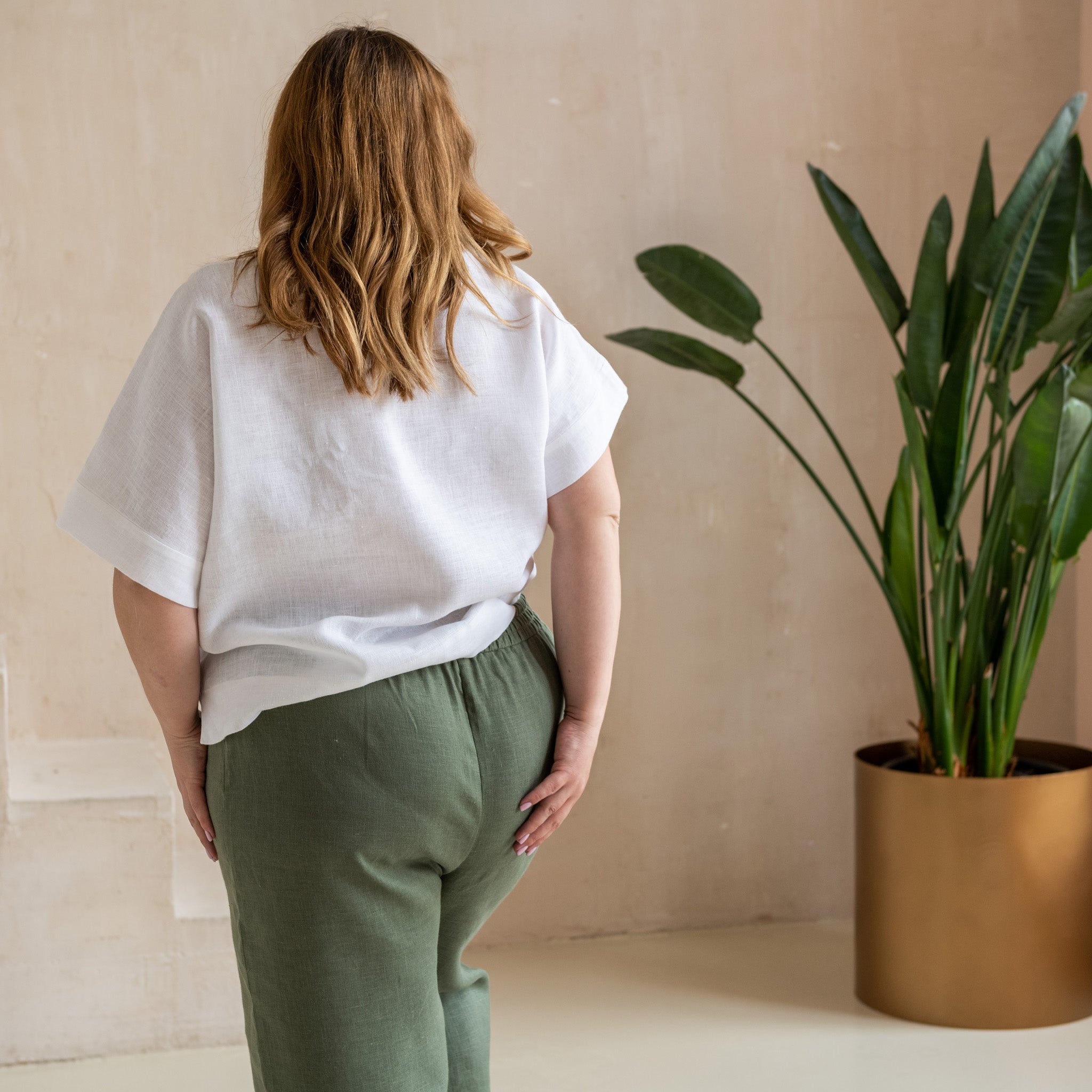 High waisted linen on sale wide leg pants