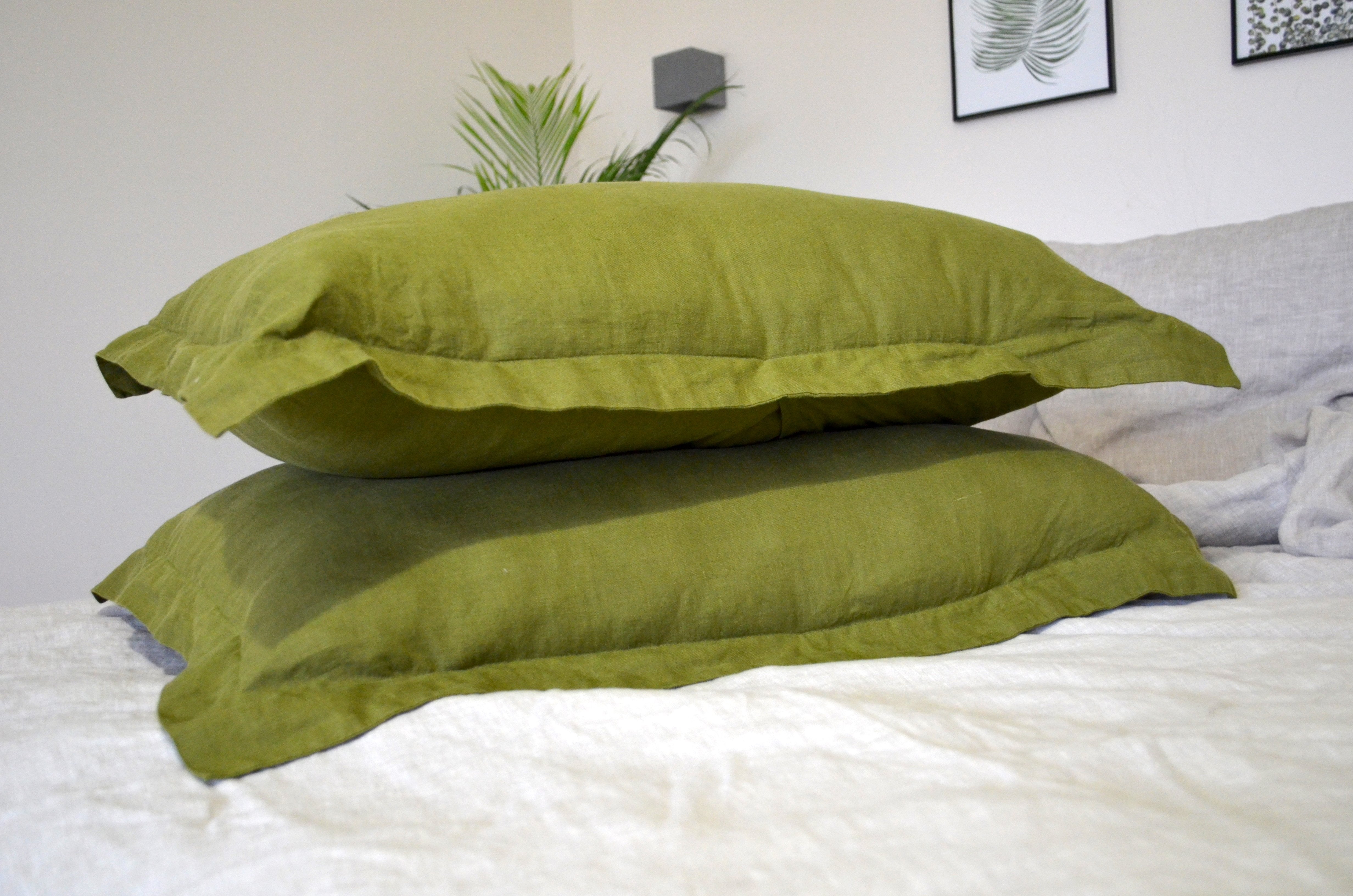 Green hotsell pillow shams