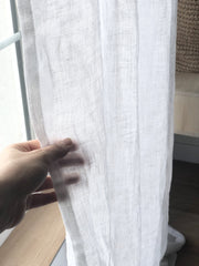 Linen Sheer White Curtain 
