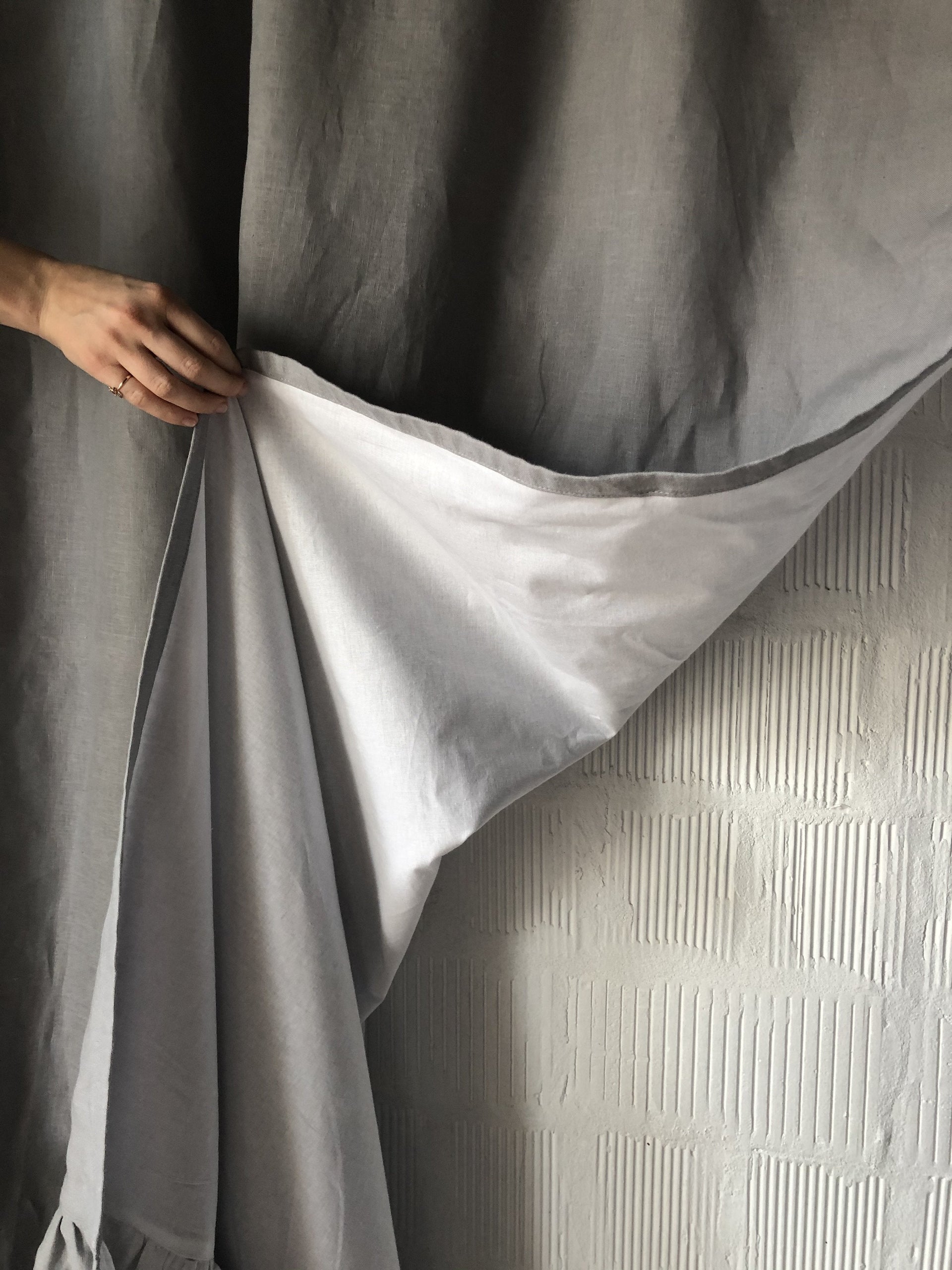 Ruffled Linen Curtain