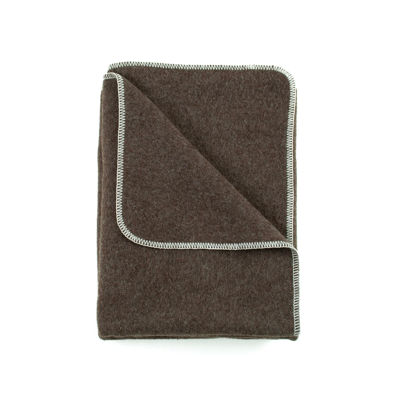Brown Whipstitch Wool Blanket – Pure Soft Sheep Wool Blanket