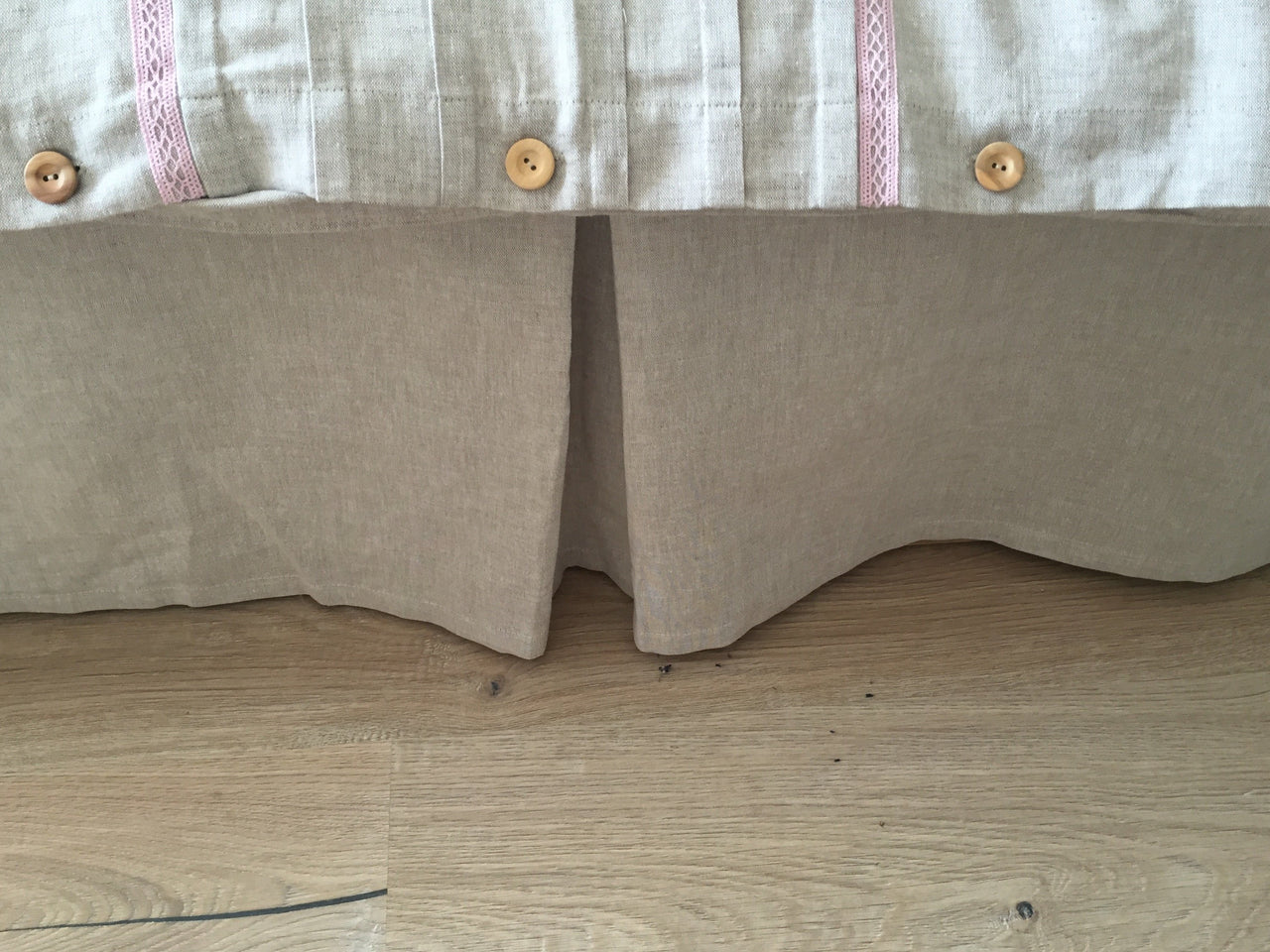 Linen Bed Valance with Cotton 