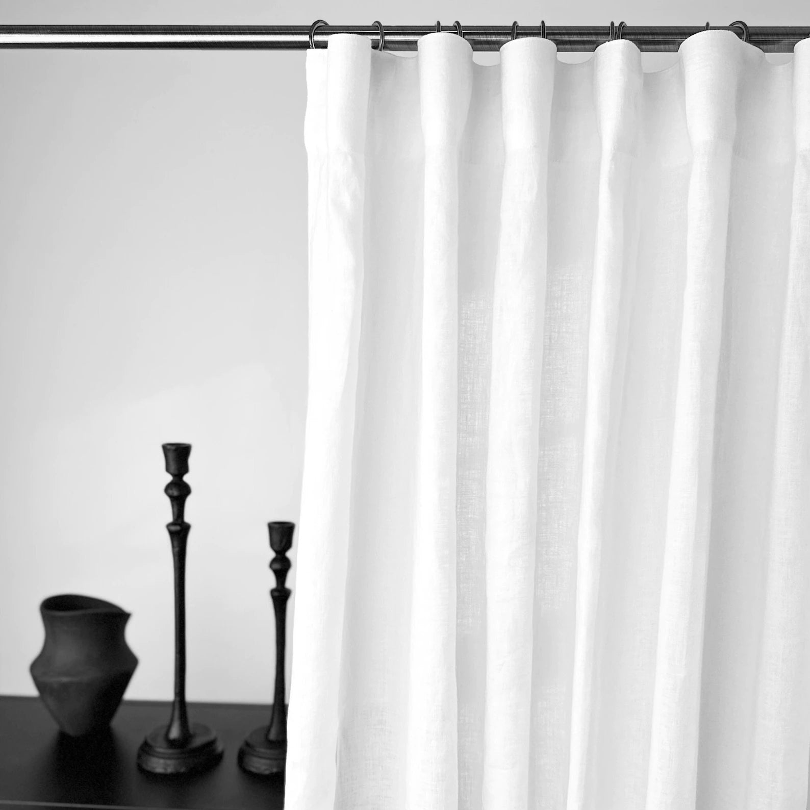 S-Fold Linen Curtain Panel with Cotton Lining