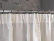 Pencil Pleat Linen Curtain Panel with Cotton Lining - Heading for Rings and Hooks - Lined Linen Privacy Curtain