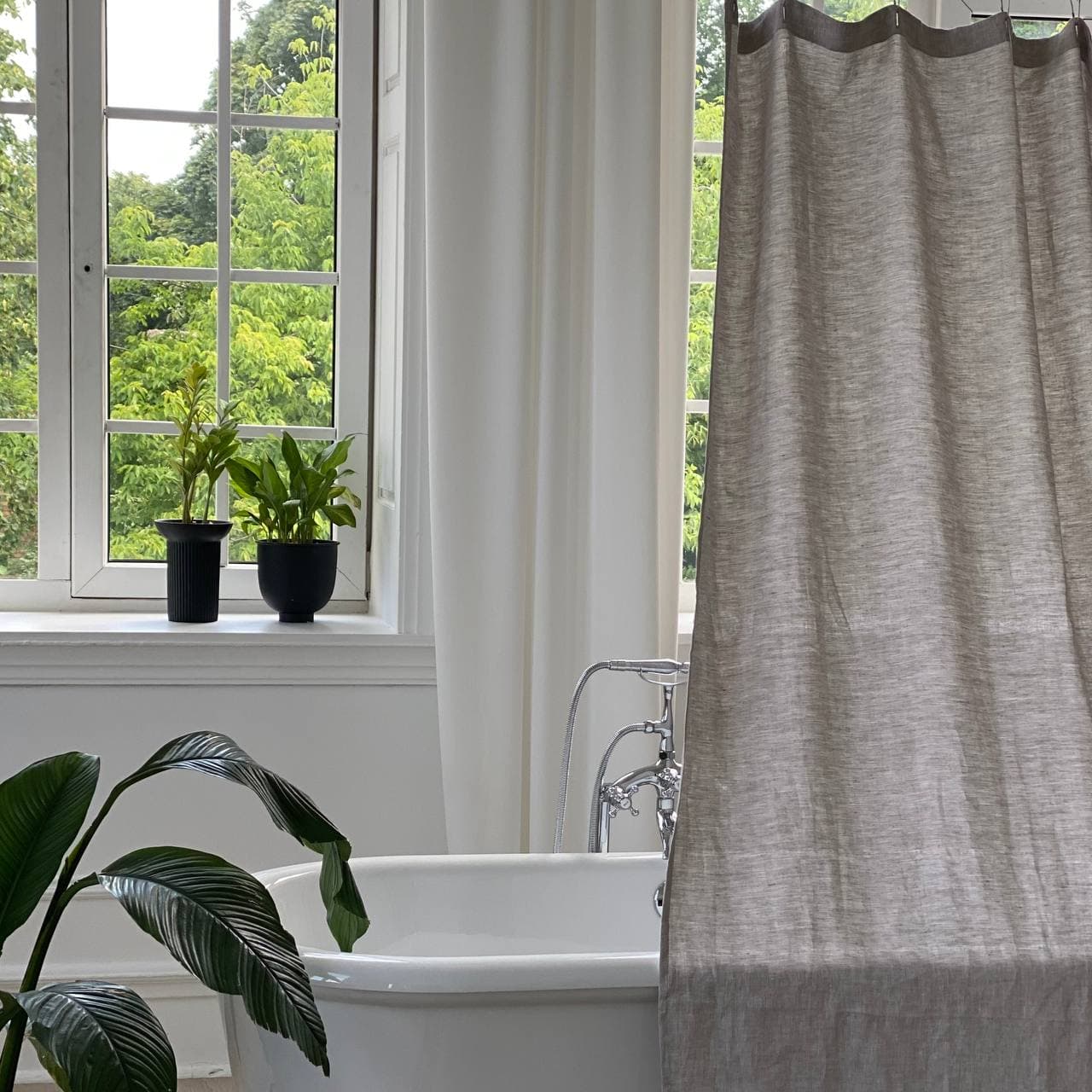 Linen Shower Curtain, Color: Natural