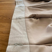 Double Pinch Pleat Linen Curtain Panel with Blackout Lining