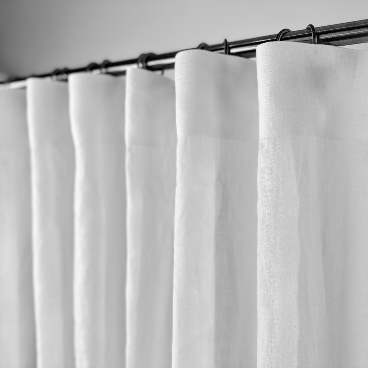 S-fold Linen Curtain Panel - Suitable for Rings and Hooks or Track - Unlined Linen Curtain