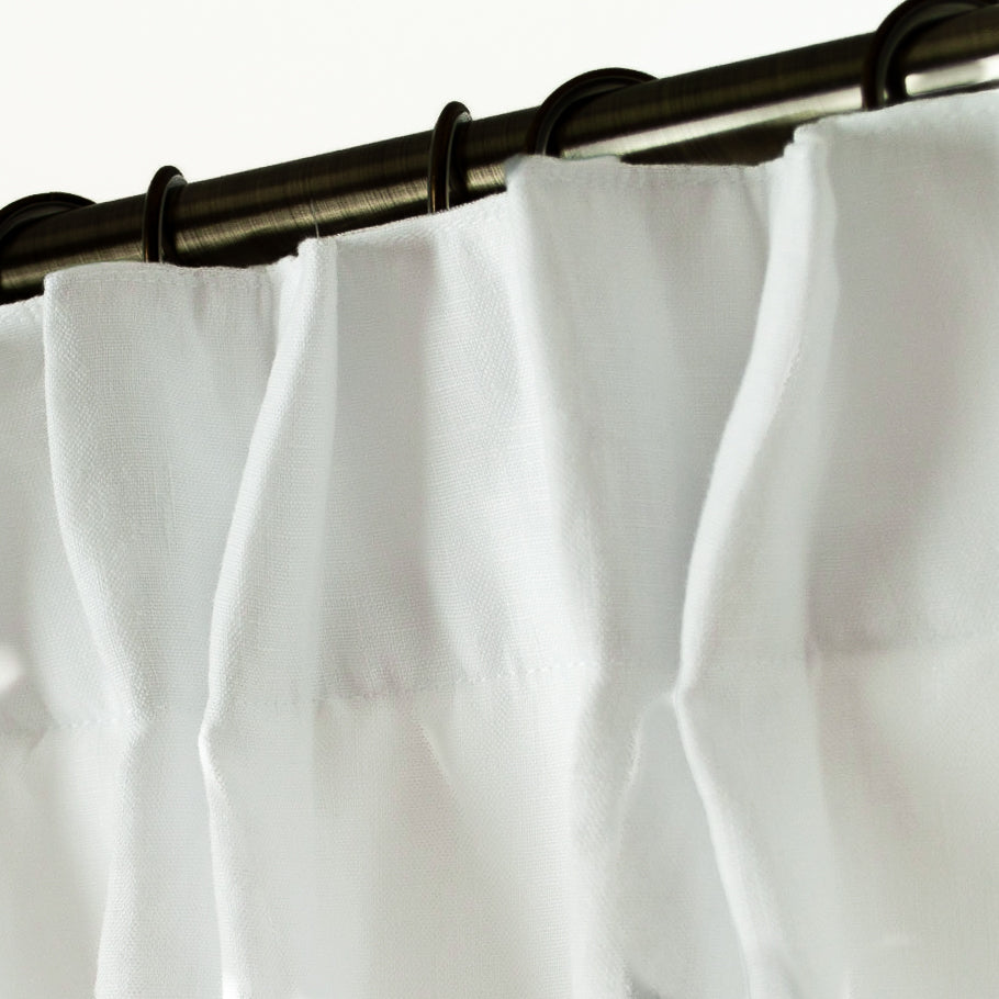 Dutch Pleat Linen Curtain Panel with Cotton Lining